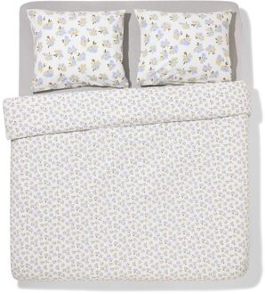 Hema Dekbedovertrek 240x200/220cm zacht katoen bloemen (groen)