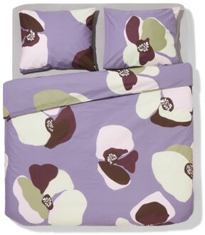 Hema Dekbedovertrek 240x200/220cm zacht katoen bloemen (paars)