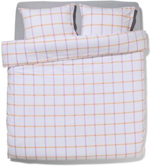 Hema Dekbedovertrek 240x200/220cm zacht katoen ruiten lila (multi)