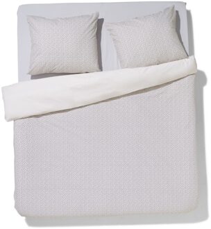 Hema Dekbedovertrek 240x200/220cm zacht katoen stipjes (wit)