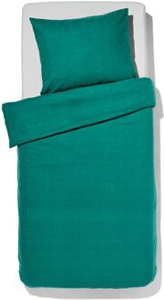 Hema Dekbedovertrek flanel 140x200/220 melange donker groen (donkergroen)