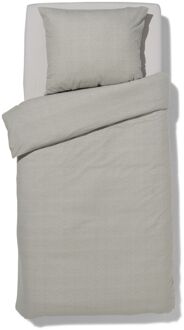 Hema Dekbedovertrek flanel 140x200/220 melange grijs (lichtgrijs)