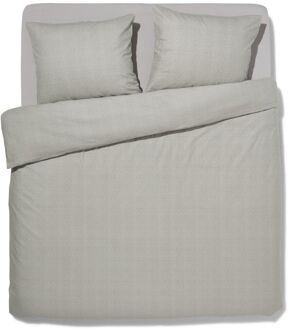 Hema Dekbedovertrek flanel 200x200/220 melange grijs (lichtgrijs)