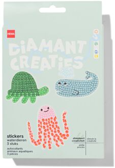 Hema Diamantcreaties stickers waterdieren - 3 stukis