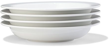 Hema Diepbord ⌀22.5cm porselein wit - 4 stuks (wit)