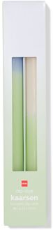 Hema Dinerkaarsen ⌀2.2x25cm kleurverloop blauw-groen - 2 stuks (lichtblauw)