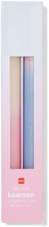 Hema Dinerkaarsen ⌀2.2x25cm kleurverloop blauw-roze - 2 stuks (blauw)