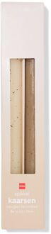 Hema Dinerkaarsen ⌀2.2x25cm spikkel naturel - 2 stuks (naturel)