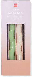 Hema Dinerkaarsen ⌀2.2x25cm wave lila-bruin - 4 stuks (lila)