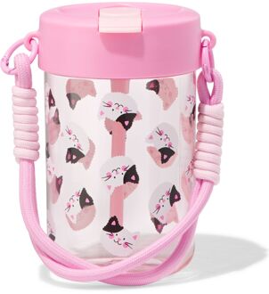 Hema Drinkbeker met koord 450ml katten