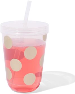 Hema Drinkbeker met rietje gouden stip