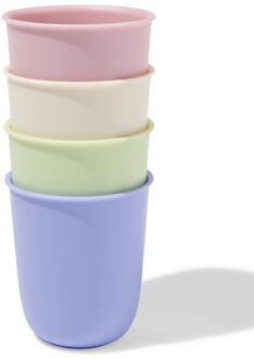 Hema Drinkbekers 280ml kunststof pastel - 4 stuks (multicolor)