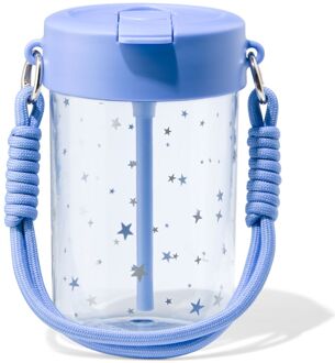Hema Drinkfles met bandje 450ml sterren blauw (blauw)