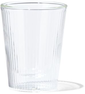 Hema Dubbelwandig glas streep reliëf 200ml