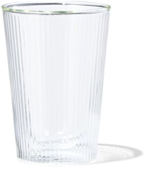 Hema Dubbelwandig glas streep reliëf 350ml