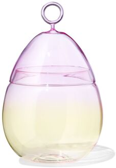 Hema Eierpot 14x14x24.5cm glas kleurverloop
