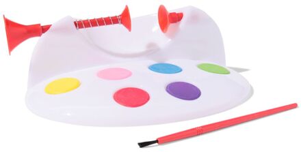 Hema Eierverfmolen met verf en penseel