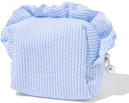 Hema Etui met dubbele rits ruffles strepen