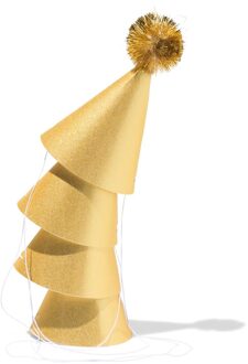 Hema Feesthoedjes pompon goud - 4 stuks (goud)