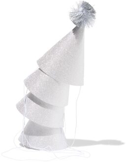 Hema Feesthoedjes pompon zilver - 4 stuks (zilver)