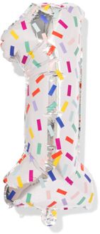 Hema Folieballon cijfer 1 60cm confetti (mosterdgeel)