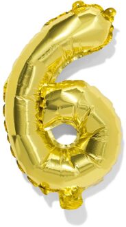 Hema Folieballon cijfer 6 30cm goud (goud)