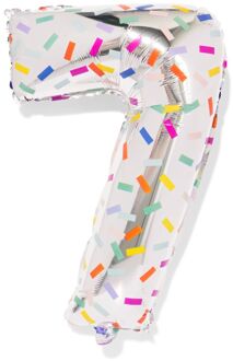 Hema Folieballon cijfer 7 60cm confetti (oudroze)