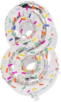 Hema Folieballon cijfer 8 60cm confetti (olijf)