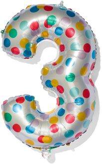 Hema Folieballon Met Confetti XL Cijfer 3