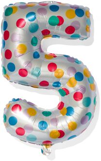 Hema Folieballon Met Confetti XL Cijfer 5