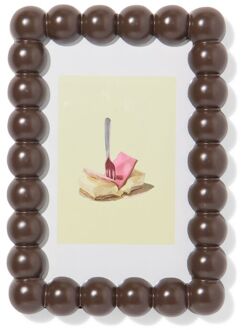 Hema Fotolijst 10x15cm hout bolletjes (donkerbruin)