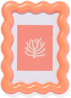 Hema Fotolijst 10x15cm koraal hout golven (koraalroze)