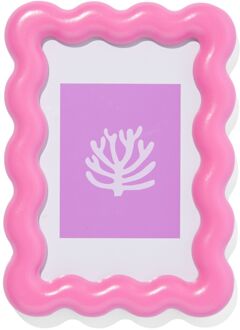 Hema Fotolijst 10x15cm roze hout golven (felroze)