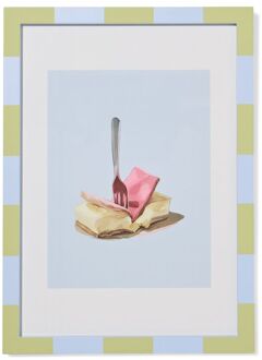 Hema Fotolijst 21x29.7cm hout strepen (blauw)