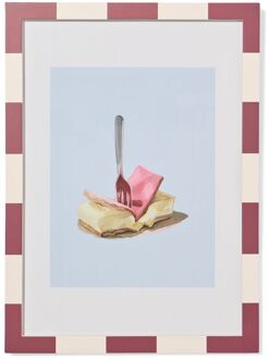 Hema Fotolijst A4 21x29.7cm hout strepen (bordeauxrood)