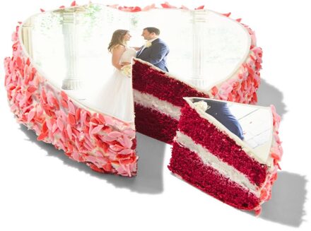 Hema Fototaart hart red velvet 8 p.