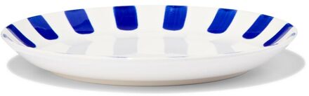 Hema Gebaksbordje Ø17cm Tafelgenoten new bone wit met blauw (felblauw)