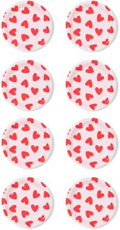 Hema Gebaksbordjes ⌀15.5cm papier hartjes - 8 stuks
