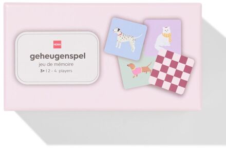 Hema Geheugenspel katten en honden roze/aubergine