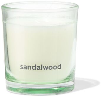 Hema Geurkaars in glas ⌀7x8cm sandelhout (lichtgroen)