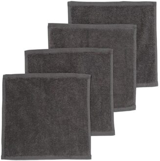 Hema Gezichtsdoekjes 30x30 zware kwaliteit grijs - 4 stuks (donkergrijs)