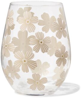 Hema Glas 550ml bloemen (beige)
