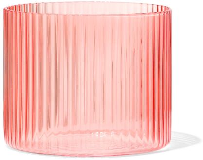 Hema Glas voor geurkaars ⌀10x8.5cm ribbel oranje (oranje)