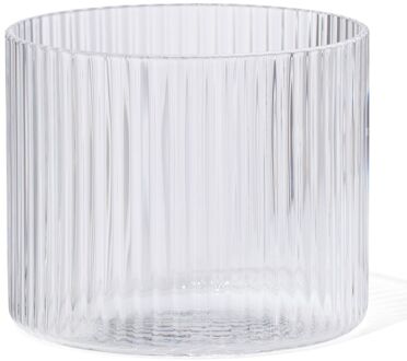 Hema Glas voor geurkaars ⌀10x8.5cm ribbel transparant (transparant)