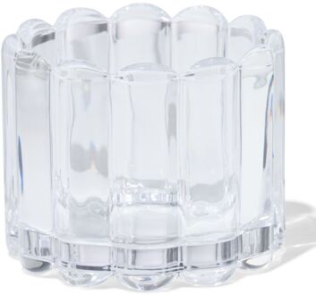 Hema Glas voor geurkaars ⌀12x10cm ribbel transparant (transparant)