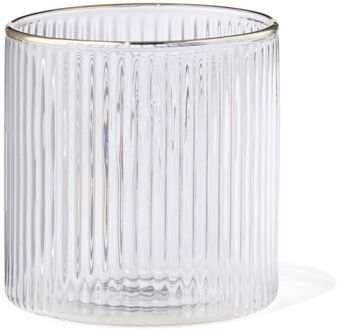 Hema Glas voor geurkaars ⌀6.5x6.5cm ribbel transparant (transparant)