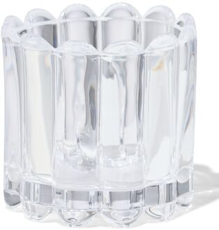 Hema Glas voor geurkaars ⌀8x8cm ribbel transparant (transparant)