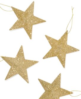 Hema Glitter ster goud - 4 stuks (goud)