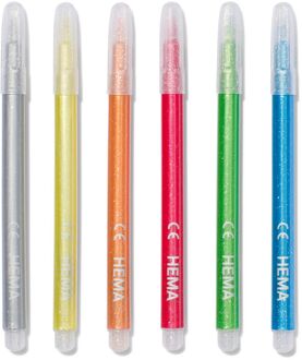 Hema Glitterstiften - 6 stuks