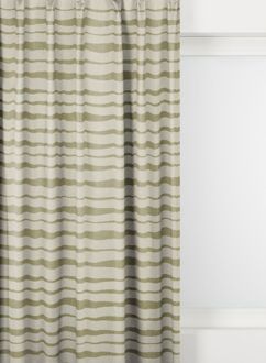 Hema Gordijnstof Andel lichtdoorlatend golven ecru-groen (groen)